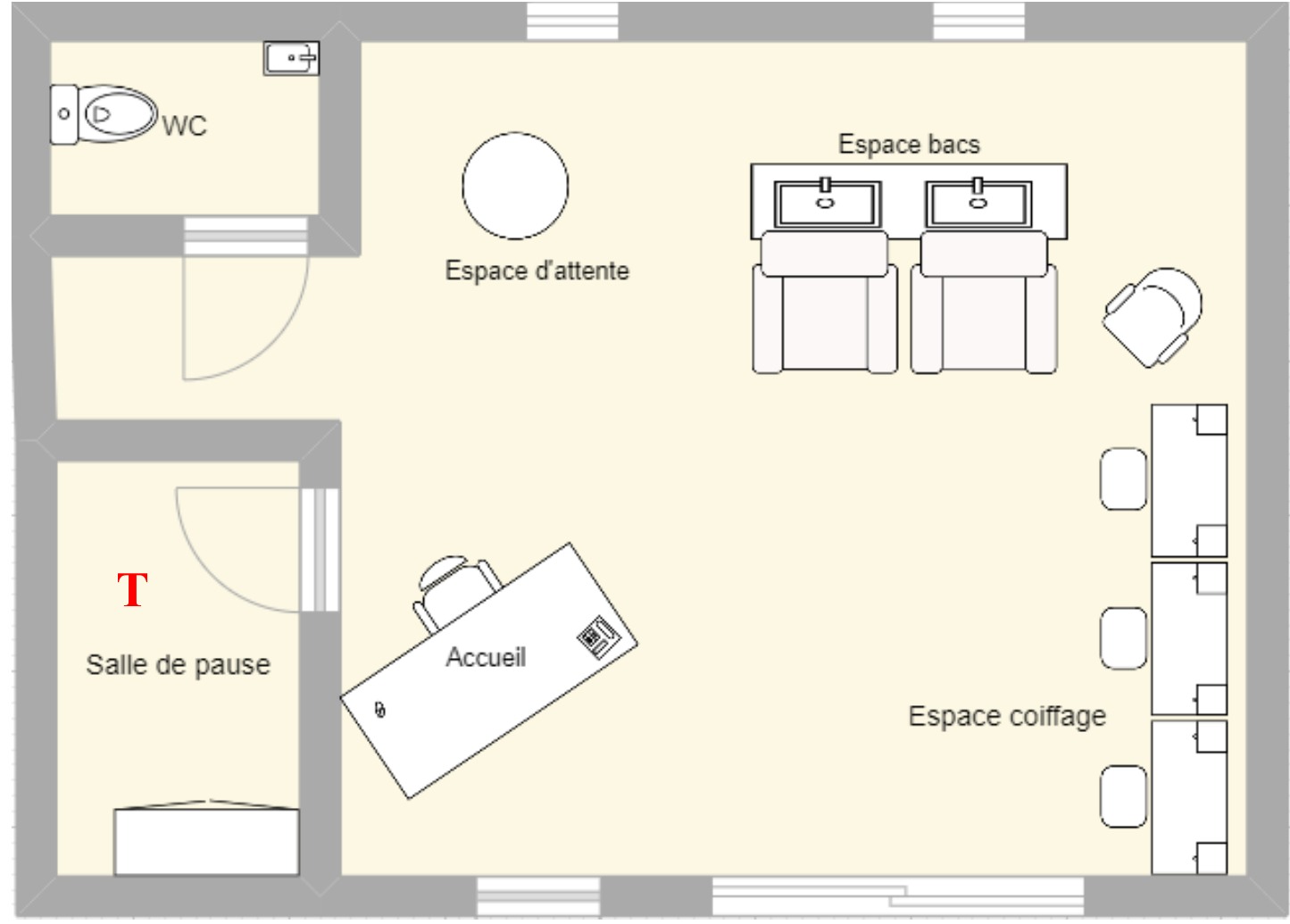 Plan du salon de coiffure