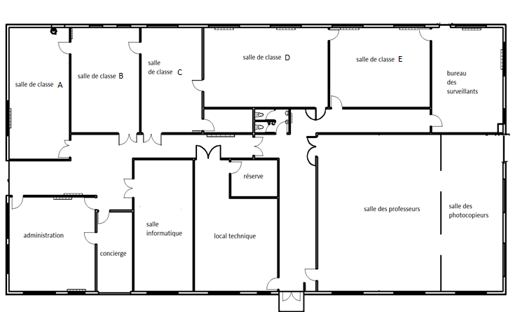 Plan du rez de chaussée du collège