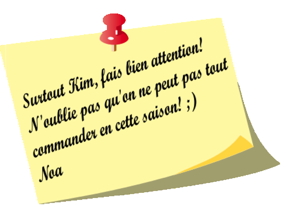 Rappel de Noa : faire attention aux fleurs disponibles en cette saison