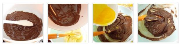 Mélange des ingrédients du gâteau au chocolat de Nancy