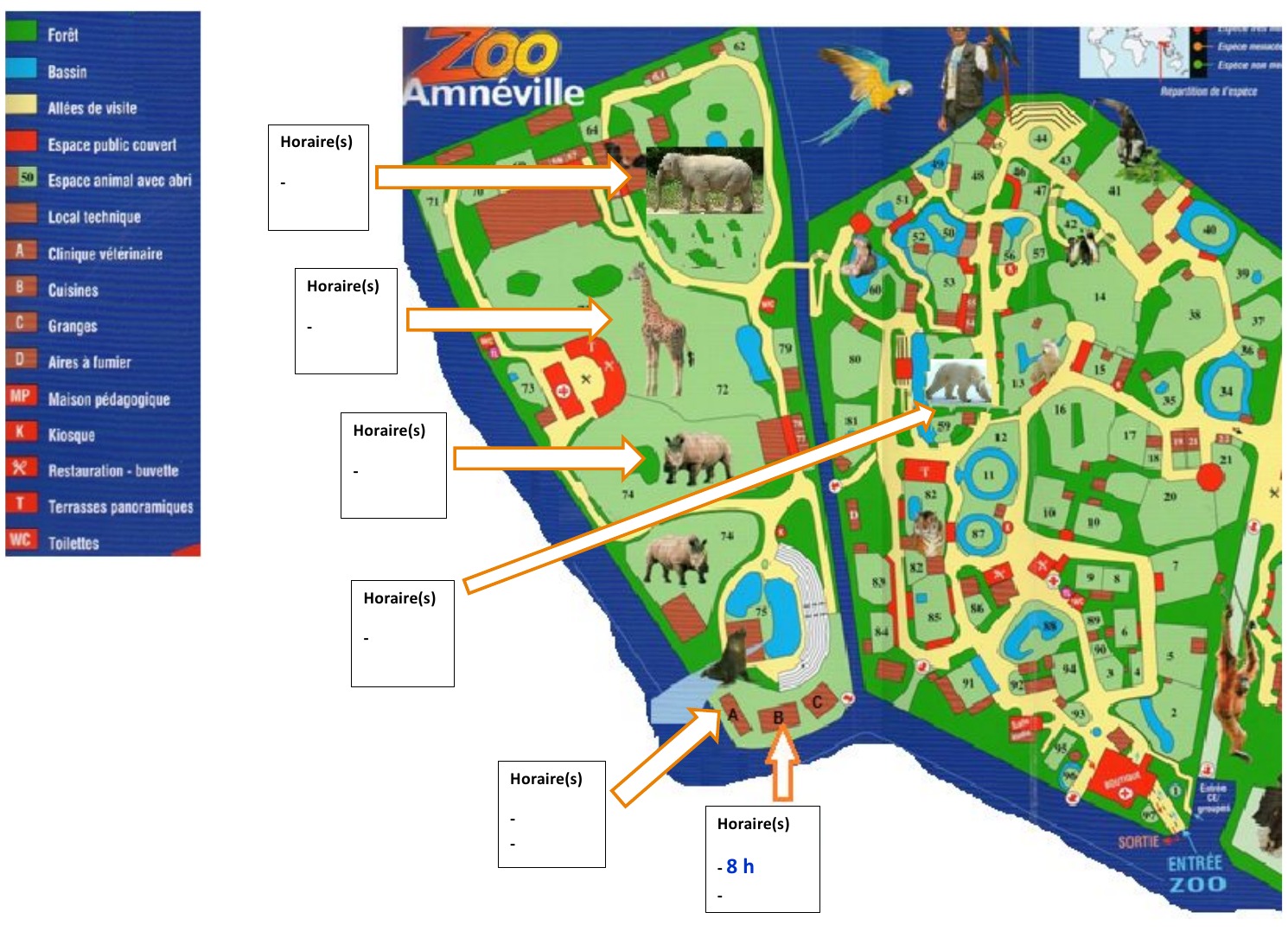Plan général du zoo d'Amnéville
