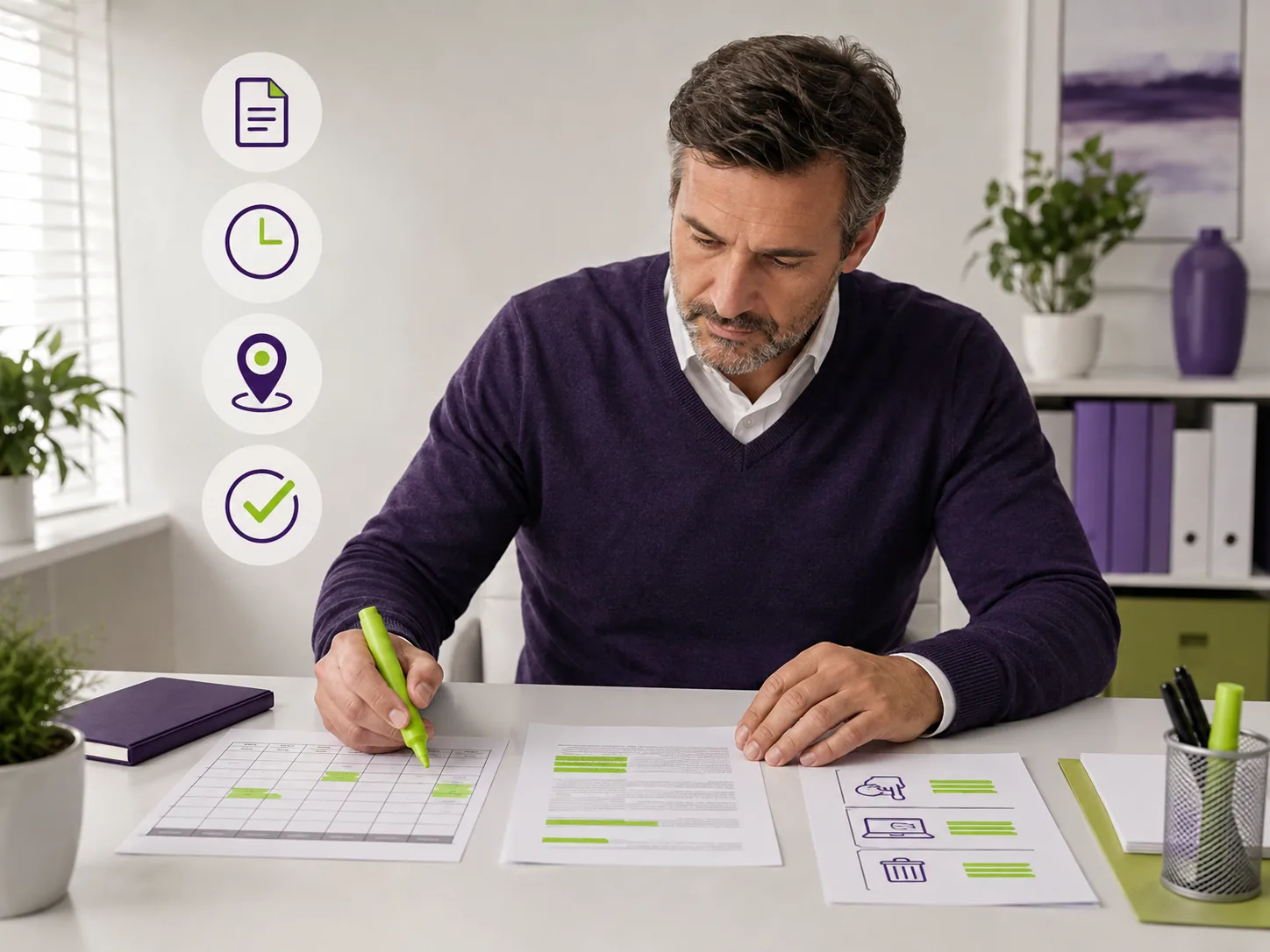 Documents professionnels annotés avec des informations utiles pour une mission DCL FP.
