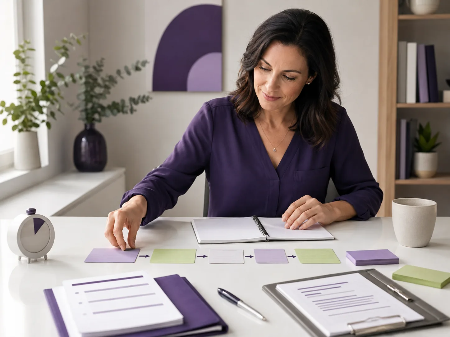 Candidate qui organise ses notes avant un entretien DCL FP.