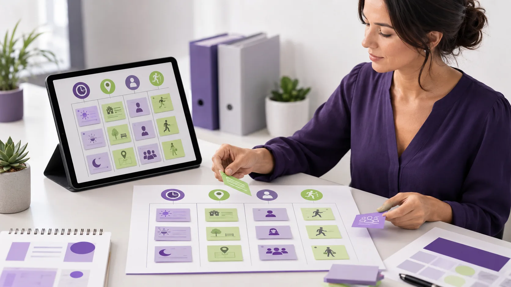 Candidate qui organise des informations dans un planning professionnel.